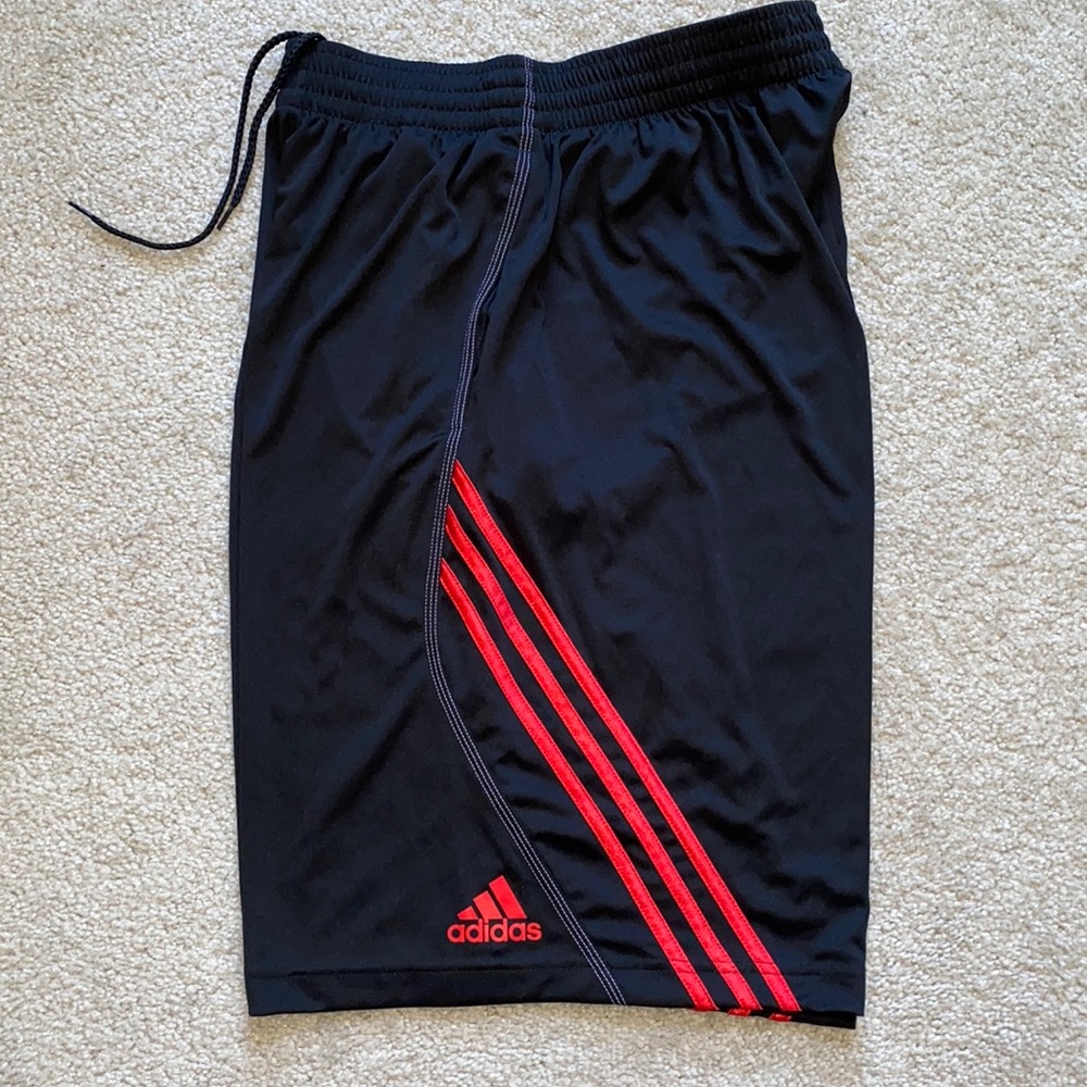 Adidas Men’s Athletic Shorts Black Red Medium
